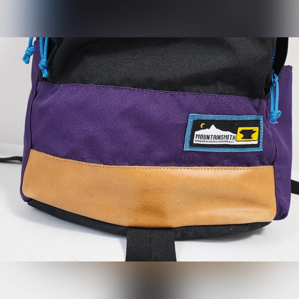 Mountain Smith Black and Purple Backpack with Blue Accents